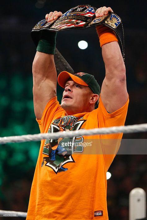 John Cena enters the ring at the WWE SummerSlam 2015 at Barclays Center of Brooklyn on August 23, 2015 in New York City. John Cena Wwe Champion, Jone Cena, Wwe Facts, John Cena And Nikki, Wwe Superstar Roman Reigns, Celebrity Stars, Wrestling Superstars, Wwe Champions, Wrestling Wwe