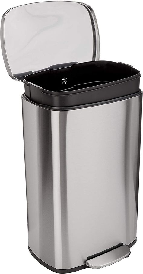 Trash Disposal, Kitchen Trash Cans, Kitchen Waste, Amazon Basics, Kitchen Bin, Trash Bins, Garbage Can, Steel Bar, Household Supplies