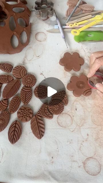 Diy Clay Stamps How To Make, How To Make Clay Stamps, Stamp Making Ideas, Ceramic Stamps Ideas, Clay Stamps For Pottery, Jena Bedson, Ceramic Stamps, Old Wine Bottle, Make Your Own Clay