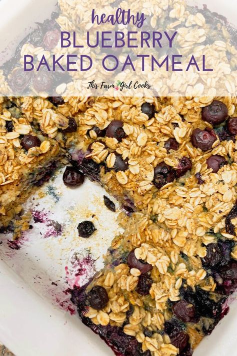 Blueberry Oatmeal Recipes, Easy Make Ahead Breakfast, Blueberry Baked Oatmeal, Blueberry Oatmeal Bake, Brunch Foods, Oatmeal Bake, Oatmeal Breakfast Bars, Healthy Oatmeal Recipes, Gf Breakfast