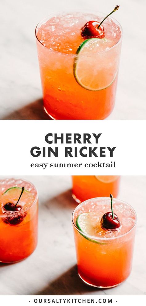 Cocktail With Gin, Gin Rickey, Best Summer Cocktails, Easy Summer Cocktails, Whiskey Cocktail, Refreshing Summer Cocktails, Gin Fizz, Soda Water, Rum Punch