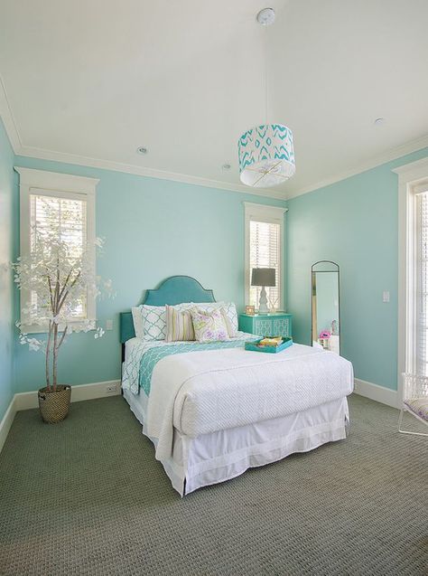 Builder Boy Turquoise Bedroom Decor, Turquoise Room, Bedroom Turquoise, Teal Bedroom, Dekorasi Kamar Tidur, Bedroom Decor Ideas, Blue Bedroom, Master Bedrooms Decor, Remodel Bedroom