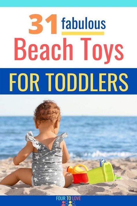 You've found the ultimate list of beach toys for toddlers! This list of 31 ideas includes fun, durable, and packable beach toys your toddler will love. Toddler Gift Guide, Kids Beach Toys, Beach & Sand Toys, Camping With Toddlers, Keeping Kids Busy, Toddler Beach, Non Toy Gifts, Educational Toys For Toddlers, Toys For Toddlers