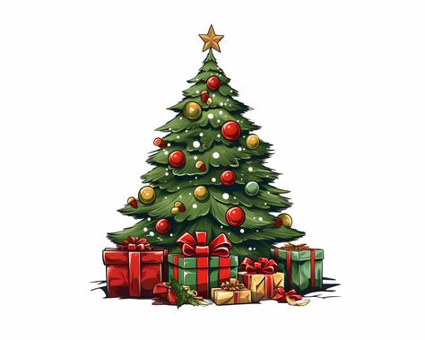 Christmas Tree Pdf, Digital Christmas Tree, Tree Cartoon Images, Christmas Png Images, Christmas Tree Clip Art, Christmas Tree Cartoon, Xmas Drawing, Christmas Tree Drawing, Cartoon Christmas Tree