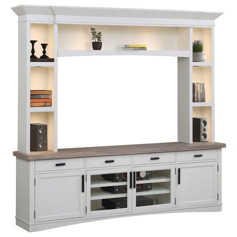 Americana Modern Entertainment Wall Unit by Parker House at Westrich Furniture Tv Stand For Sale, News Logo, Entertainment Wall Units, Wood Tv Console, Living Room Entertainment Center, Entertainment Wall, Apartment Makeover, Coastal House, Living Room Entertainment