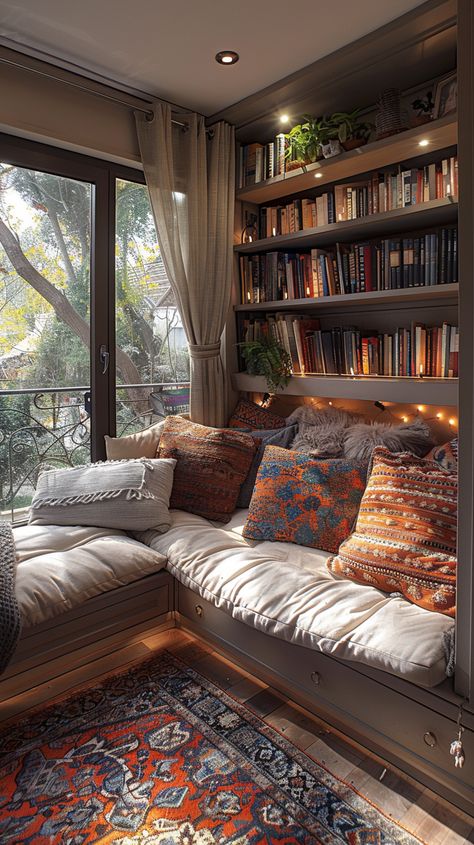 Cozy Corners: Creating a Reading Nook in a Small Apartment - Interitor Family Reading Room, Conservatory Reading Room, Adult Reading Nook, Dream Library Cozy Reading Room, Kenya Country, Home Reading Room, Money Room, Cozy Reading Room, Library Corner