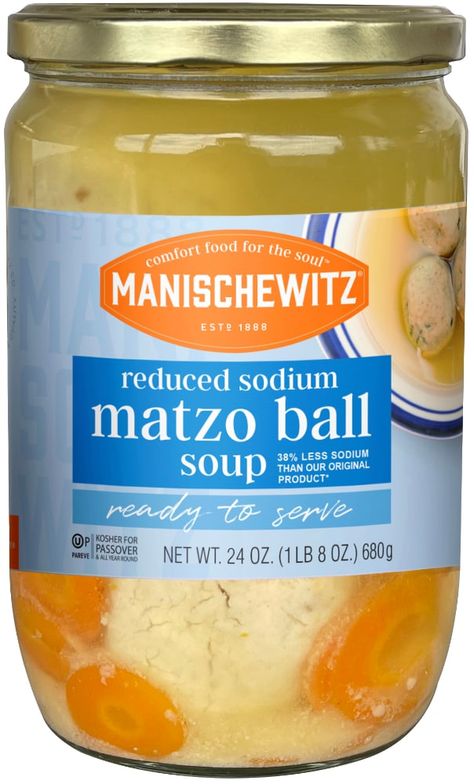 Manischewitz® Matzo Ball Soup Pantry, Canned Soup & Broth, Ready to Heat Soup Matzo Ball, Matzo Ball Soup, Canned Soup, Matzoh Ball, Soup Broth, Passover, Matzo, Soul Food, Broth