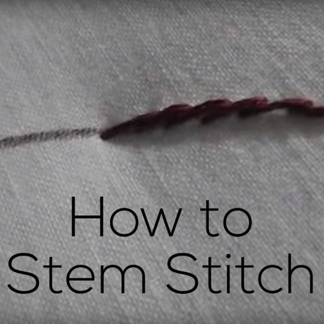 How to Stem Stitch - video Embroidery Stem Stitch, Embroidery 101, Stitch Dictionary, Artsy Crafts, Doing The Dishes, Stem Stitch, Smocking Tutorial, Embroidery Easy, Learning To Embroider