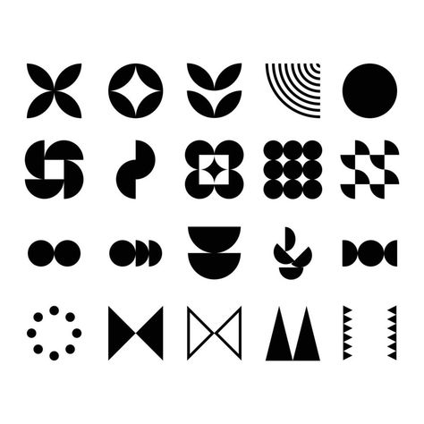 abstract geometric icon set collection in a simple style for element decoration. random shape of icon elements to create any design. Abstract Icons Design, Creative Geometric Shapes, Design Shapes Geometric, Simple Shape Pattern, Geometric Shapes Design Graphics, Geometric Elements Design, Logo In Shape, Abstract Shapes Graphic Design, Geometric Icon Design