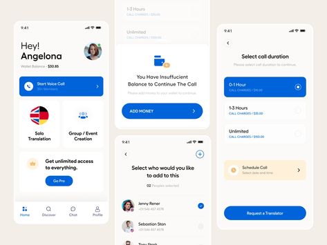 Translator App UI by DStudio® on Dribbble Translator App, Community App, App Design Layout, App Ui Design, App Ui, Material Design, Design Layout, App Design, Creative Professional