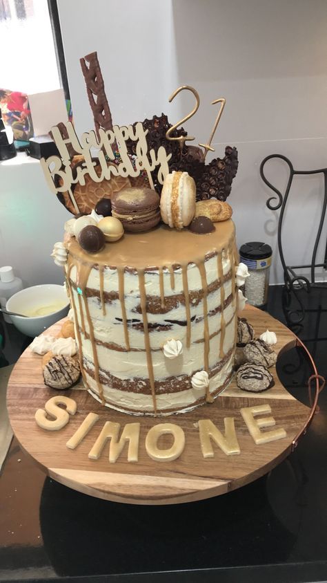 Chocolate Coffee Ganache, Birthday Cake Coffee, Birthday Cake For Mum, Coffee Ganache, Chocolate Ganache Drip, Chocolate Shards, Ganache Drip, Italian Buttercream, Coffee And Walnut Cake