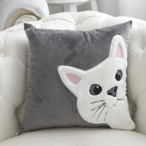 Little Funny Cat Throw Pillow Covers 3D White Cat Look at... https://smile.amazon.com/dp/B07Q9KSZML/ref=cm_sw_r_pi_dp_U_x_z774Cb92KZ0H6 Living Room Decorating Ideas Cozy, Cat Pillow Pattern, Car Couch, Deer Throw Pillows, Elegant Throw Pillows, Cushion Designs, Pillow Covers Pattern, Tooth Pillow, Animal Cushions