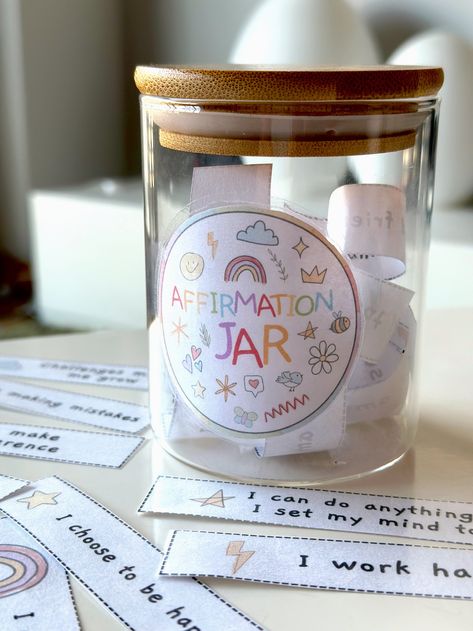 The Magic of Affirmation Jars: Sparking Joy and Confidence in Kids (Plus a Special Freebie!) Affirmation Jar, Prayer Jar, Affirmations For Kids, Powerful Affirmations, I Can Do Anything, Easy Activities, Daily Positive Affirmations, Jar Labels, Self Esteem Quotes