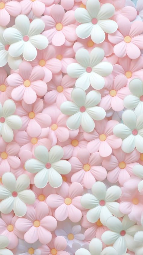 Puffy 3d wallpaper flower backgrounds | Premium Photo Illustration - rawpixel Cute Pink Backgrounds Aesthetic, 3d Flower Background, Daisy Wallpaper Aesthetic, Aesthetic Agenda, Ipad Customization, Scenery Flowers, Nice Wallpapers, Wallpaper Letter, 3d Wallpaper Cute