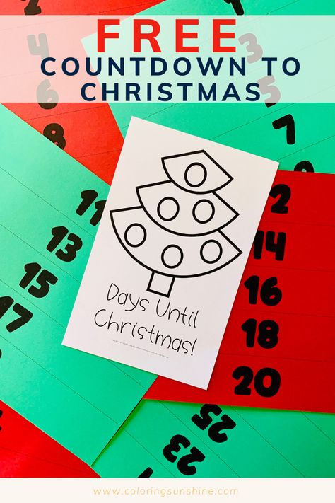 Easy Christmas Countdown Craft, Countdown To Christmas Preschool, Paper Chain Countdown To Christmas, Advent Paper Chain Printable, Free Christmas Countdown Printable, Countdown To Christmas Printable, Christmas Countdown Paper Chain, Diy Countdown To Christmas For Kids, Paper Chain Christmas Countdown