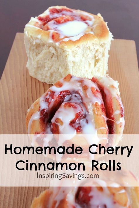 Cherry Cinnamon Rolls, Unique Breakfast, Rolls From Scratch, Sweet Roll Recipe, Cherry Syrup, Breakfast Rolls, Balanced Breakfast, Cherry Desserts, Breakfast Sweets