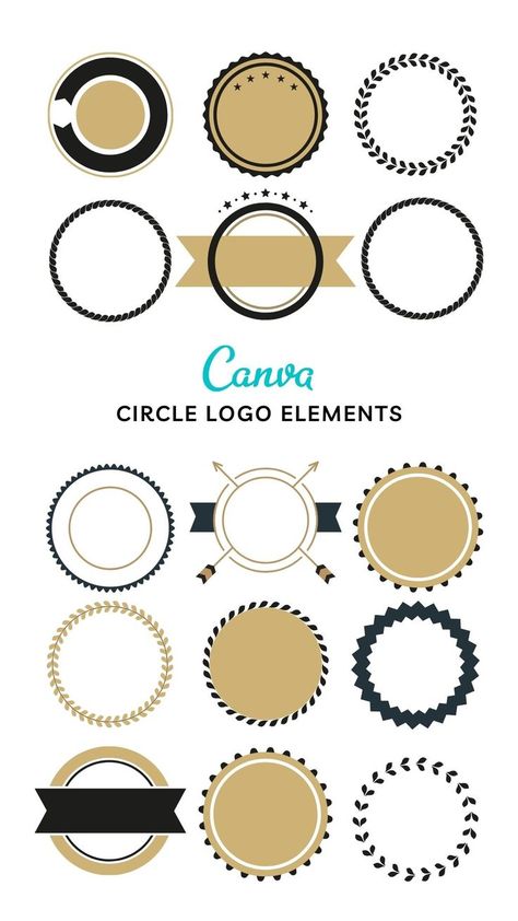 Canva Circle Element, Aesthetic Logo Design Ideas Canva, Canva Logo Ideas Aesthetic, Canva Template Ideas Aesthetic, Circle Logo Design Ideas Graphics, Circle Frame Logo Png, Circle Frame Aesthetic, Circle Logo Ideas, Round Logo Design Circles