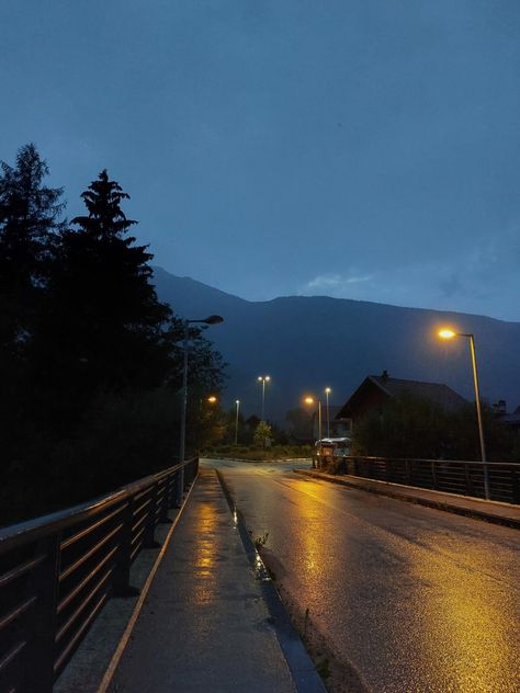 Wet Roads Night, Calm Evening Aesthetic, Runaway Aesthetic Wallpaper, Wet Street Aesthetic, Road Rain Aesthetic, Regret Picture, Wet Streets Rainy Night, Bridge At Night Aesthetic, Runaway Aesthetic Dark