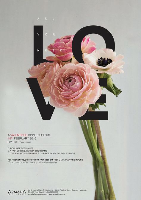 Crafting Aesthetic, Valentine Poster, Kalender Design, Of Logo Design, Valentines Day Poster, Floral Typography, Posters Design, 카드 디자인, Valentines Design