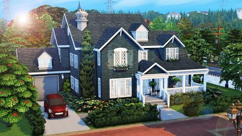 Sims 4 House With Guest House, Sims 4 Family Of 6 House, Large Sims 4 House, The Sims 4 Suburban House, Sims 4 Large Family Home Layout, Family Houses Sims 4, Sims 4 Suburban Family Home, Sims 4 Large House, Sims 4 Generation House