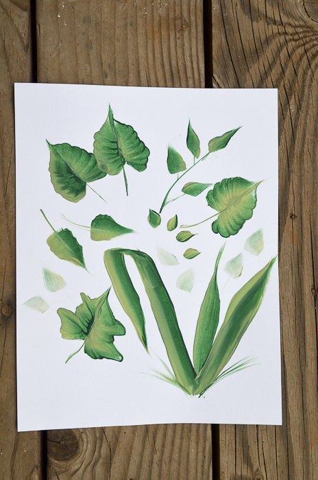 How to Paint Leaves in Acrylics Painting Leaves Acrylic, Painting Foliage, Seniors Crafts, Paint Leaves, Painting Leaves, Paint Pictures, Painted Crafts, Watercolour Techniques, Simple Oil Painting