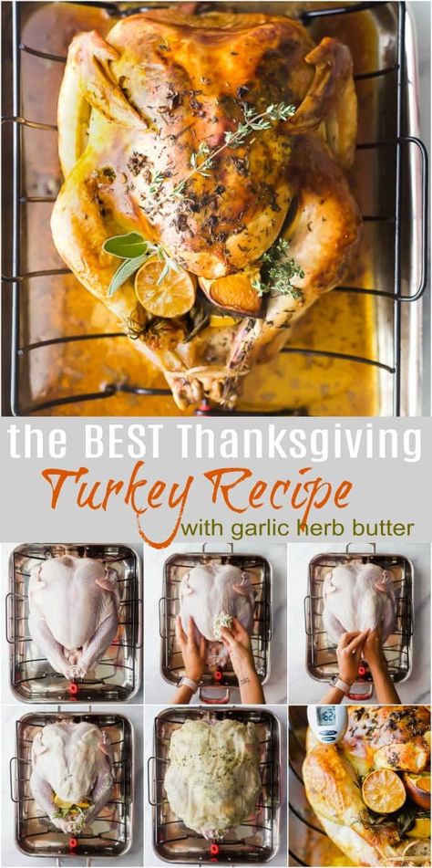 The Best Thanksgiving Turkey, Easy Turkey Recipes Thanksgiving, Best Thanksgiving Turkey, Roasted Turkey Recipe, Thanksgiving Turkey Recipe, Best Thanksgiving Turkey Recipe, Herb Butter Recipe, Easy Turkey Recipes, The Best Turkey