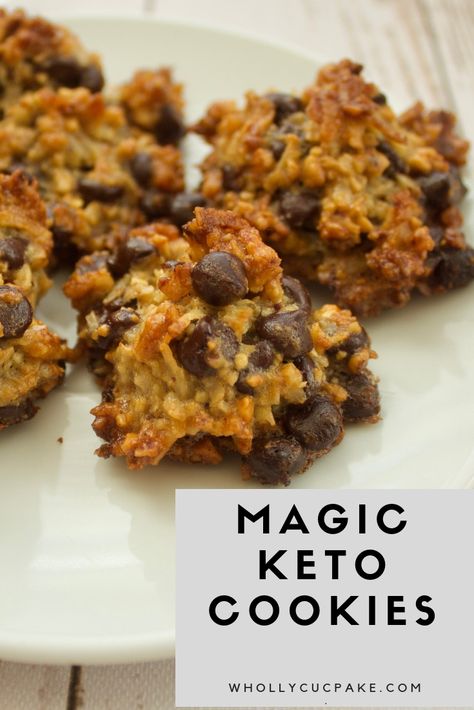 Magic Keto Cookies (GF) – Wholly Cupcake! Magic Cookies, Dolce Poche Calorie, Desayuno Keto, Desserts Keto, Resep Diet, Low Carb Cookies, Keto Fat, God Mat, Keto Recipes Dinner