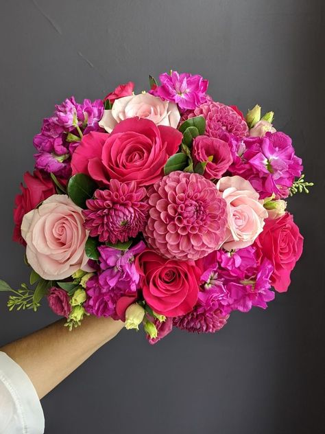 Hot Pink Wedding Bouquet, Hot Pink Wedding Flowers, Best Bouquet, Hot Pink Bouquet, Bright Pink Wedding, Good Morning Dear, Hot Pink Weddings, Magenta Flowers, Wedding Bouquets Pink