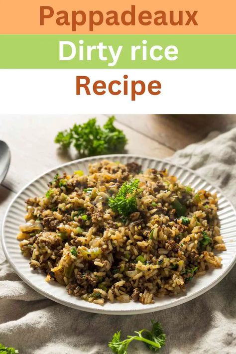 Pappadeaux dirty rice recipe pin Pappadeaux Dirty Rice Recipe, Bojangles Dirty Rice, Bojangles Dirty Rice Recipe, Dirty Rice Recipe Easy, Pappadeaux Recipe, Cajun Dirty Rice Recipe, Pappadeaux Seafood, Cajun Dirty Rice, Dirty Rice Recipe