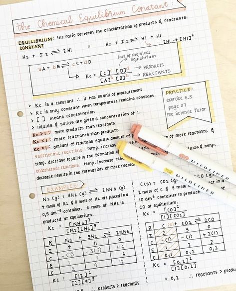 Aesthetic Notes Layout, Chemical Equilibrium, Notes Layout, Chem Notes, Algebra Notes, Chemistry Study Guide, Aesthetic Notes, Math Notes, History Notes