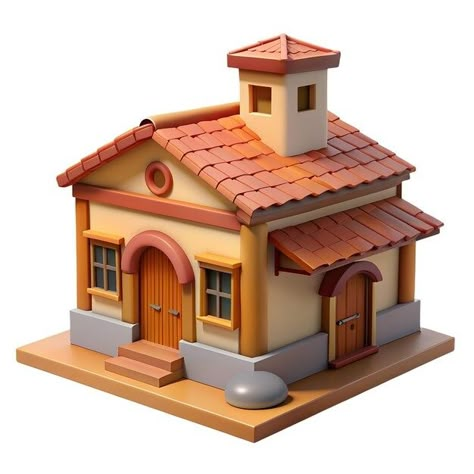 Download this Premium Photo about Turkish rural house 3D style, and discover more than 60 Million Professional Stock Photos on Freepik Low Poly House 3d, Isometric Art House, 3d Reference Images, Fantasy House Concept, 3d Modeling Reference, Game Art Environment, 3d Diorama, Blender Art, Blender Ideas