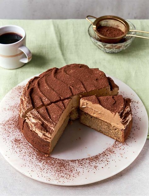 Nadiya Hussain’s Coffee Cake with Dalgona Coffee Cream Chocolate Cakes, Coffee Recipes, Nadiya Hussain Recipes, Nadiya Hussain, Cake Mixture, Coffee Cream, Coffee Cake Recipes, Cake Servings, Coffee Cake