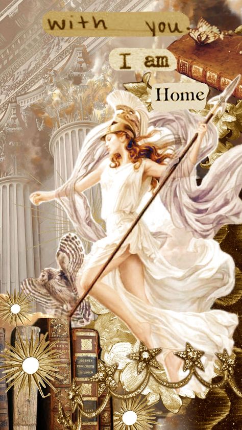 Athena And Aphrodite, Athena Aesthetic, Athena Greek Goddess, Art Academia, Aphrodite Aesthetic, Witchy Wallpaper, Wallpaper Collage, Athena Goddess, Art Wallpaper Iphone