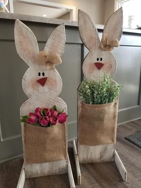 Easter Bunny Flower Arrangements, DIY Spring Table Centerpieces and Gift Ideas