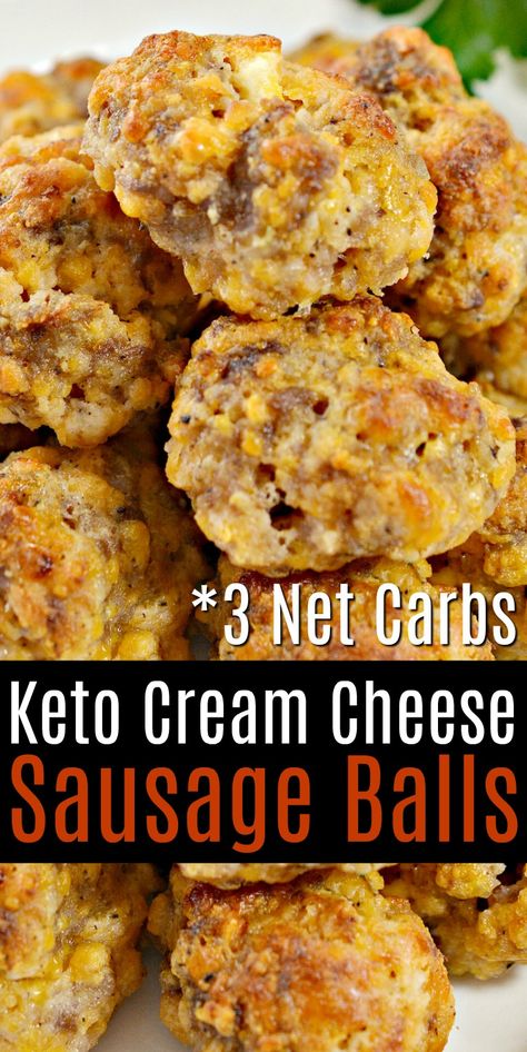 Keto Sausage Recipe, Cheese Sausage Balls, Cream Cheese Sausage, Cream Cheese Sausage Balls, Keto Quiche, Keto Cream Cheese, Sausage Balls Recipe, Healthy Low Carb Snacks, Breakfast Low Carb