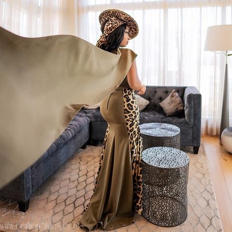 Leopard Print Outfit, South African Traditional Dresses, African Traditional Wear, African Party Dresses, Asymmetrical Maxi Dress, Leopard Print Outfits, Queen Fashion, African Fashion Women Clothing, African Traditional Dresses