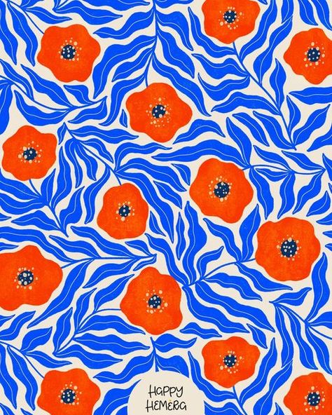 Sofia Daskalaki ☘️ on Instagram: "Oooow! I missed so much my red and blue florals! This is a brand new design. Stay tuned cause more florals are coming... ​​​​​​​​ Have a bright & colorful Weekend you all! 🤗 ​​​​​​​​ ​​​​​​​​ #patternlife #colorandpattern #patternandcolour #mylifeinpattern #colorplayallday #colorplay #surfacedesigner #surfacedesigns #surfacedesignersofinstagram #patterndesigns #printandpatternnature #patterndesigner #patterndesignergreece #artlicensing #artlicensingcollection # Pattern Illustrations, Surface Pattern Design Inspiration, Pattern Design Inspiration, Illustration Blume, Blue Florals, Pattern Play, Floral Illustrations, Pattern Illustration, Pottery Painting