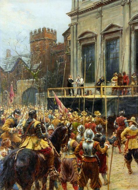 Whitehall Jan 30 1649 (Execution of King Charles I of Britain)- by Ernest Crofts Charles I, Surreal Artwork, History Painting, History Images, English History, European History, Medieval Fantasy, Military History, King Charles