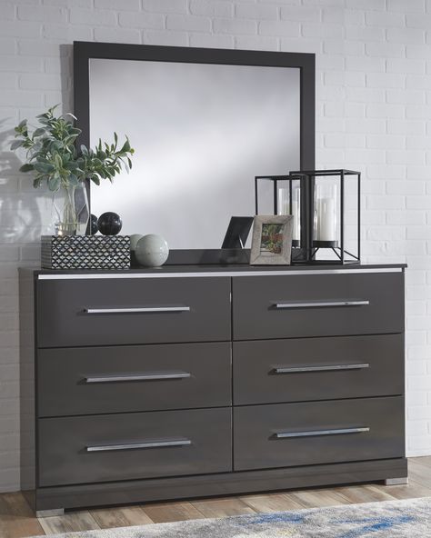 Steelson Dresser and Mirror, Gray