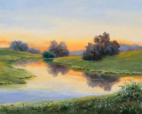 2d Felting, Sunrise River, Widget Images, Idea Paint, Diy Paintings, Sunrise Art, River Painting, Time Painting, Commissioned Artwork