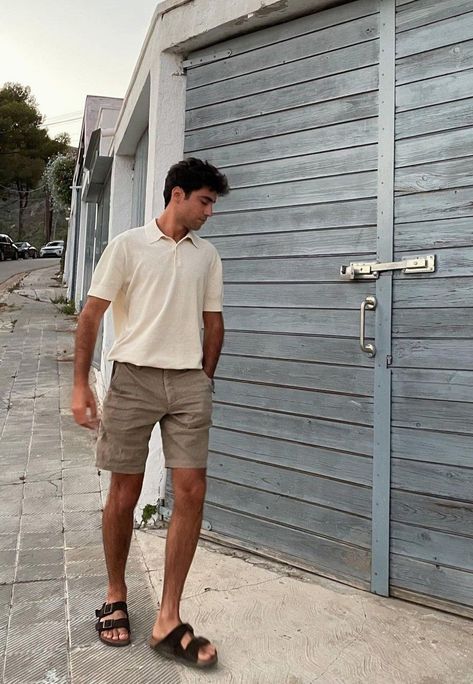 Birkenstock style Mens Birks Outfit, Men’s Birkenstock Outfits, Men’s Summer Outfits Birkenstocks, Berkinstock Mens Outfit, Men With Birkenstocks, Guys Birkenstocks Outfits, Men’s Birkenstock Arizona Outfit, Men Berkinstocks Outfit, Birkenstock Sandals Men Outfit