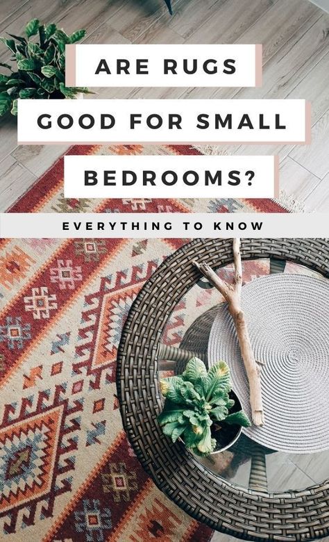 If you really want a rug in your room, here's how you can decorate with a beautiful rug in a small room. Rugs In Small Living Room, How To Place A Rug In A Bedroom, Rug In Small Bedroom, Rug In Bedroom How To Place, Rug Placement, Magical Room, Small Bed, Rug Texture, Fluffy Rug