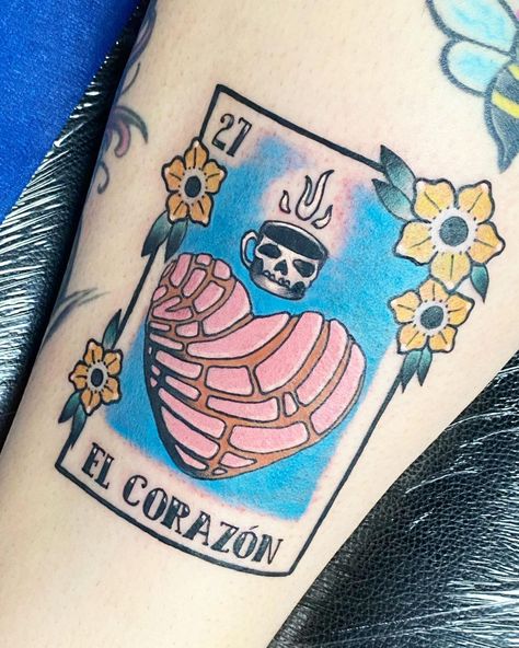 Pan Dulce Tattoo, Mexican Tattoo Ideas, Dessert Tattoo, Authentic Tattoo, Las Vegas Tattoo, Pan Tattoo, Grandpa Tattoo, Candy Tattoo, Maching Tattoos