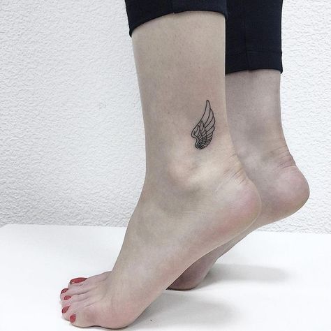 Hermes Tattoo, 6 Tattoo, Alas Tattoo, Bts Tattoo, Think Tattoo, Small Wing, Triangle Tattoos, Tasteful Tattoos, Wing Tattoo