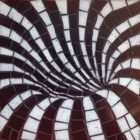 mosaic vortex made with black and white glass tile Marbles Crafts, Mosaic Table Top, White Mosaic, Raku Pottery, Mosaic Decor, Mosaic Wall Art, Mosaic Projects, Inspirational Wallpapers, Mosaic Designs