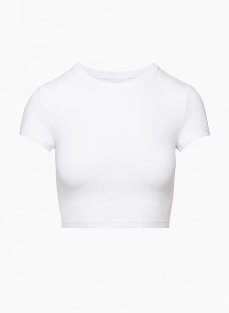 Cropped White Shirt, Spring Summer Capsule Wardrobe, Cropped White Tee, Tee Designs, Cropped T Shirt, Basic Tops, Fit Check, White Crop Top, Baddie Outfits