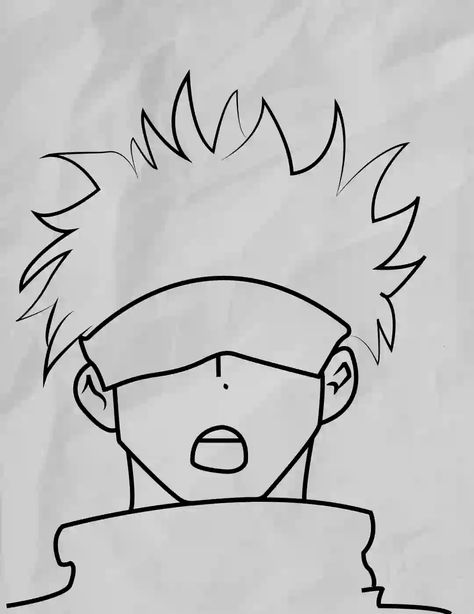 How To Draw GOJO SATORU - Step By Step | Storiespub Easy Anime Sketches For Beginners, Gojo Manga Drawing, Drawing Step By Step Anime, How To Draw Gojo Hair, Easy Anime Art, Anime Gojo Drawing, Anime Boy Drawings Easy, Anime Character Outline, Simple Easy Sketches