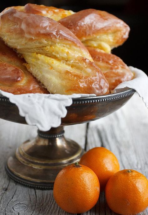 Glazed Bittersweet Orange Twists Orange Glaze, Sweet Buns, Breakfast Sweets, Orange Rind, Breakfast Pastries, Bread Recipes Sweet, Delicious Bread, Sweet Roll, Donut Recipes