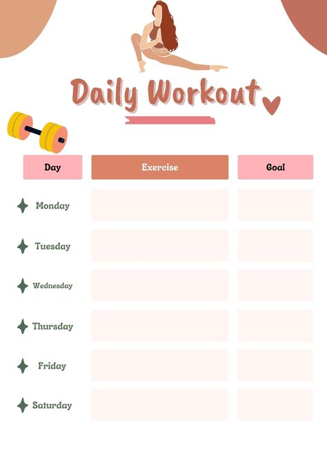 Workout Routine Template, Workout Checklist Printable, Work Out Planner, Digital Workout Planner, Gym Planner, Planners Ideas, Plan Workout, Planner Workout, Work Out Routines Gym