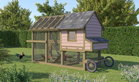 Mobile Chicken Coop, Tree Deck, Chicken Shed, Diy Chicken Coop Plans, Chicken Tractor, Chicken Coop Run, Building Foundation, Coops Diy, Diy Chicken